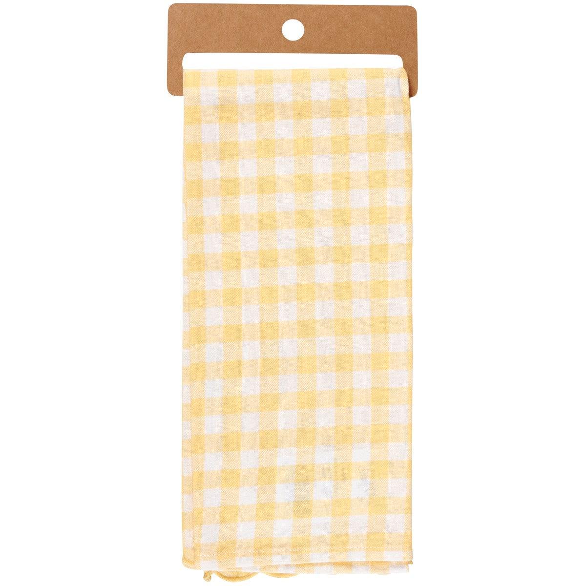 Flower Bunnies Yellow Gingham Kitchen Towel