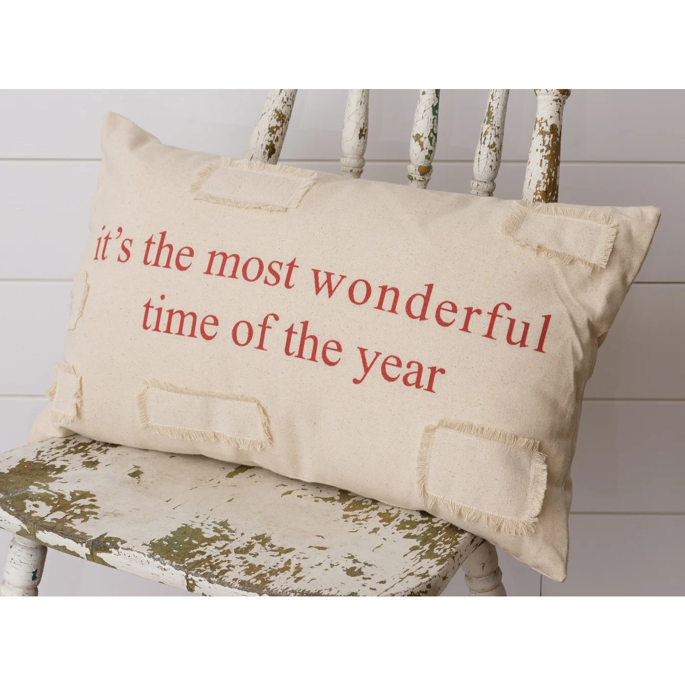 Christmas Pillow It's Most Wonderful Time of The Year 19" wide