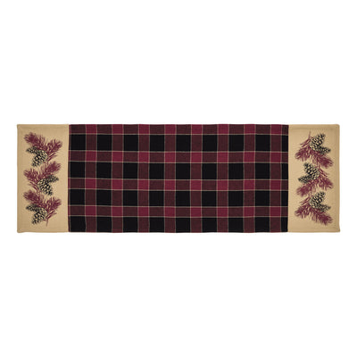 💙 Connell Pinecone Burgundy and Black Table Runner 12" x 36"