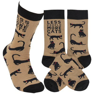 Less People More Cats Fun Novelty Socks