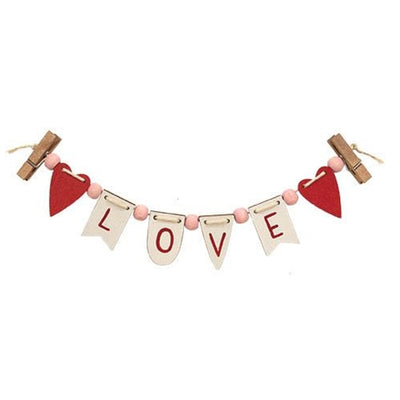 💙 Love with Red Hearts 9.5" Mini Clip Banner