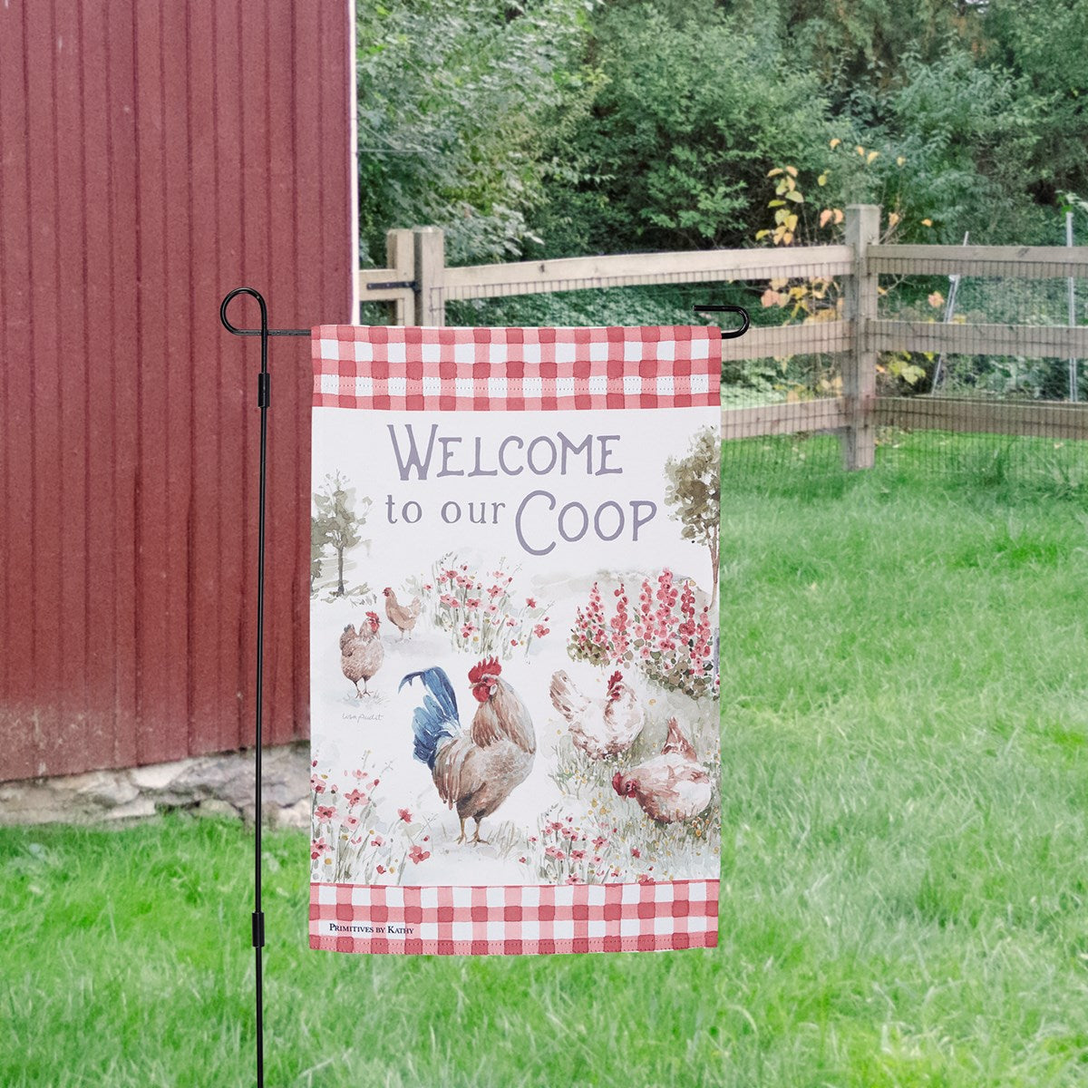 Welcome To Our Coop Chicken Garden Flag