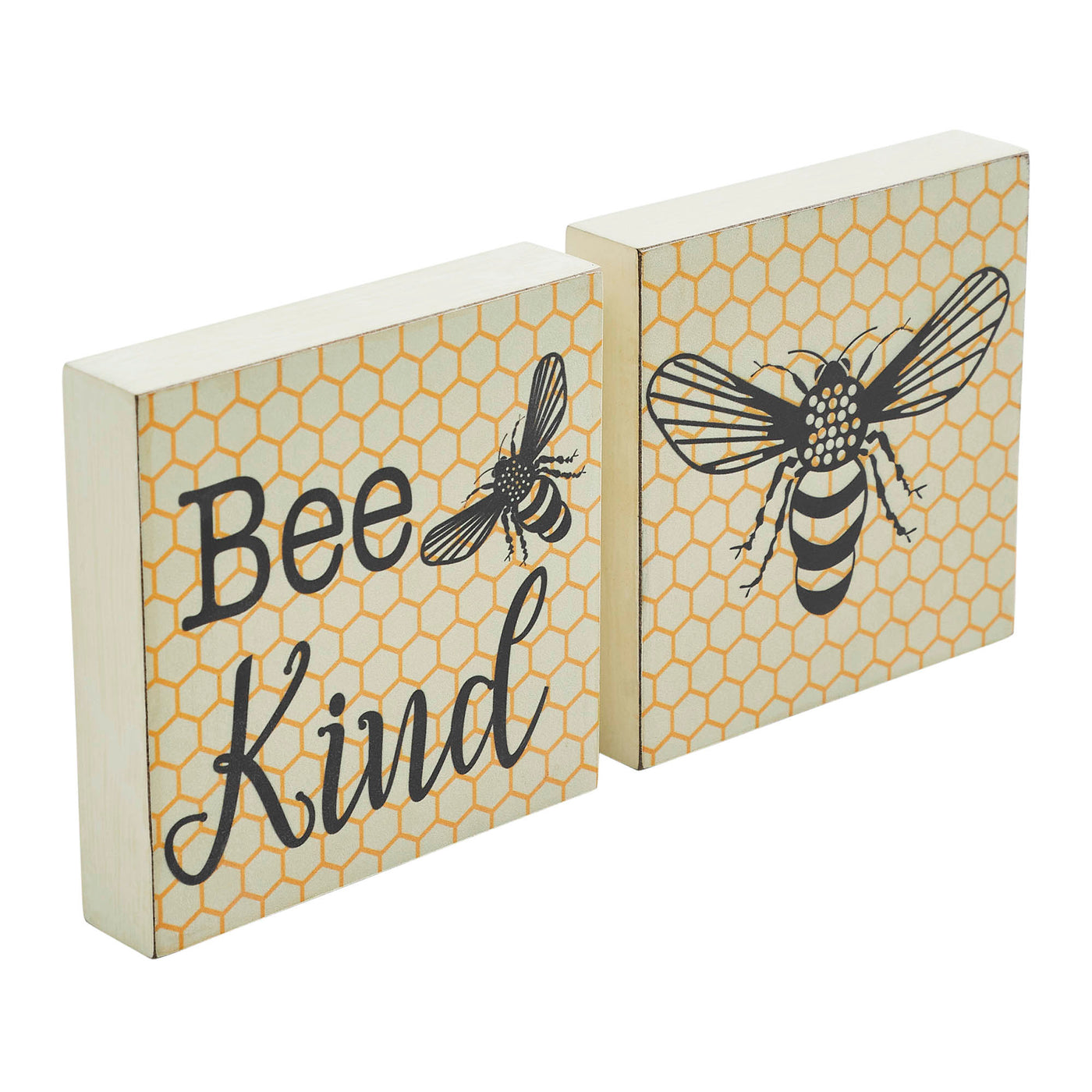 Set of 2 Buzzy Bees Bee Kind 5" Block Signs