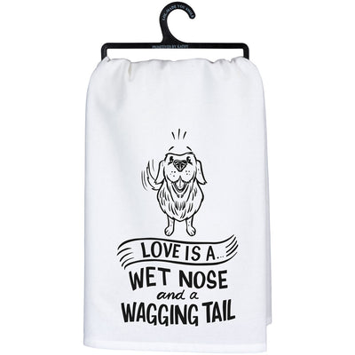 Love is a Wet Nose and a Wagging Tail Kitchen Towel