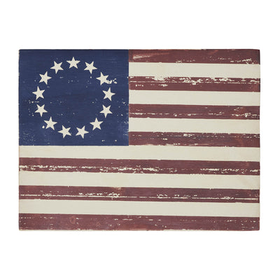 Colonial American Flag 8" Wooden Sign