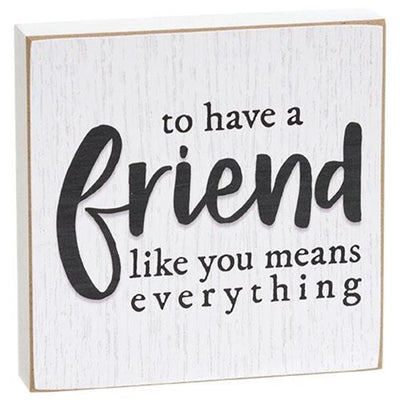 Set of 2 Find the Yay and Friendship 4" Square Block Signs