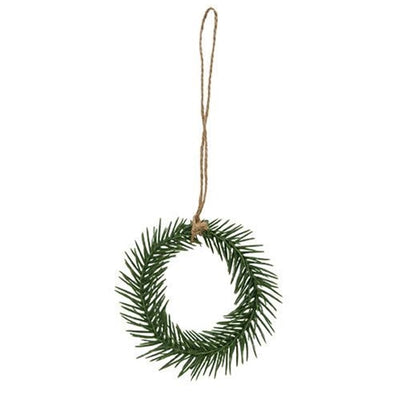 Small Faux Pine Wreath 4" D Hanger