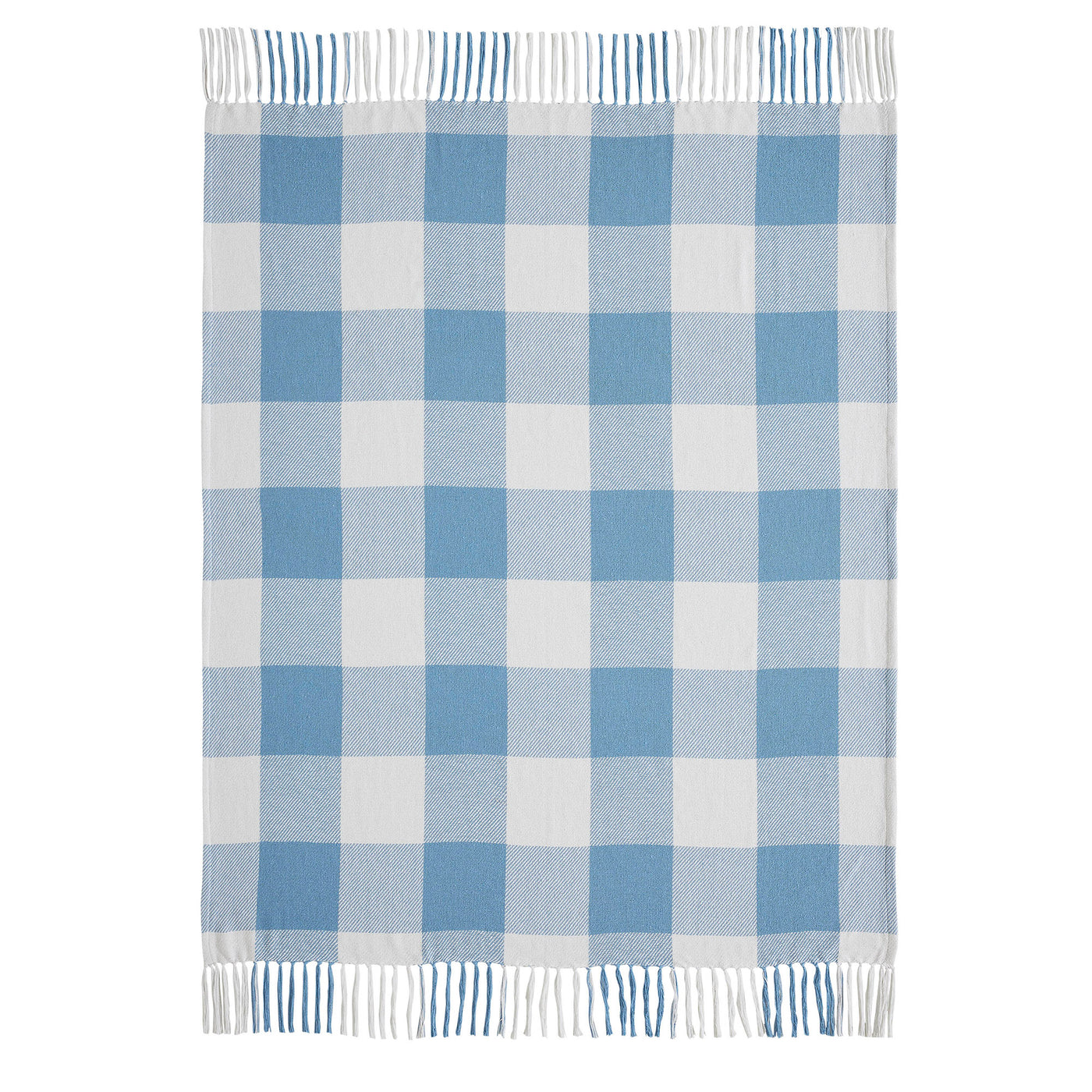 Annie Buffalo Check Blue Woven Throw 50" x 60"