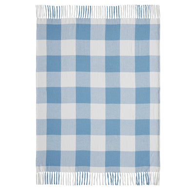 Annie Buffalo Check Blue Woven Throw 50" x 60"