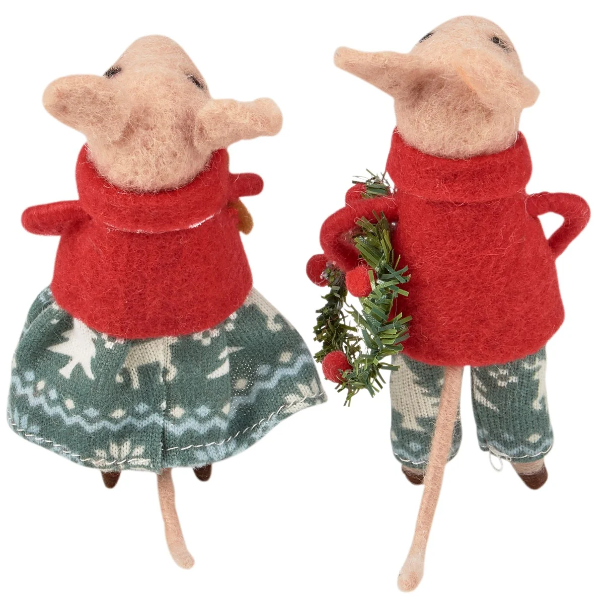 Christmas Day Mr & Mrs Mouse Felt Figures