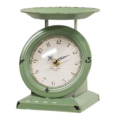 Vintage-Style Green Old Town Scale Clock