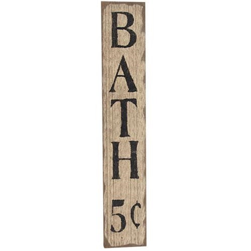 Bath 5 Cents Distressed Barnwood Sign 20" H