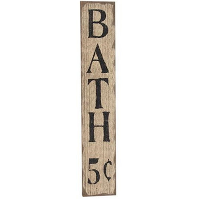 Bath 5 Cents Distressed Barnwood Sign 20" H