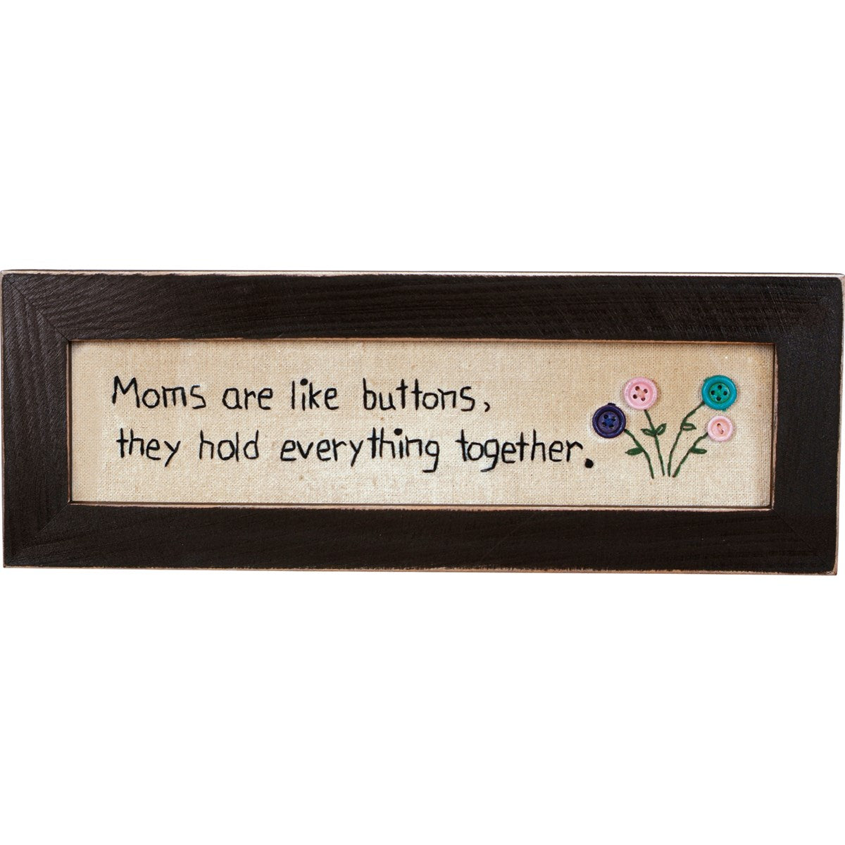 Moms Are Like Buttons Wooden Framed Stitchery Sign