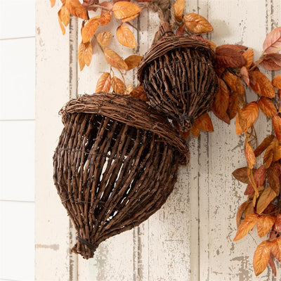 Hand-Woven Grapevine Decorative Acorns