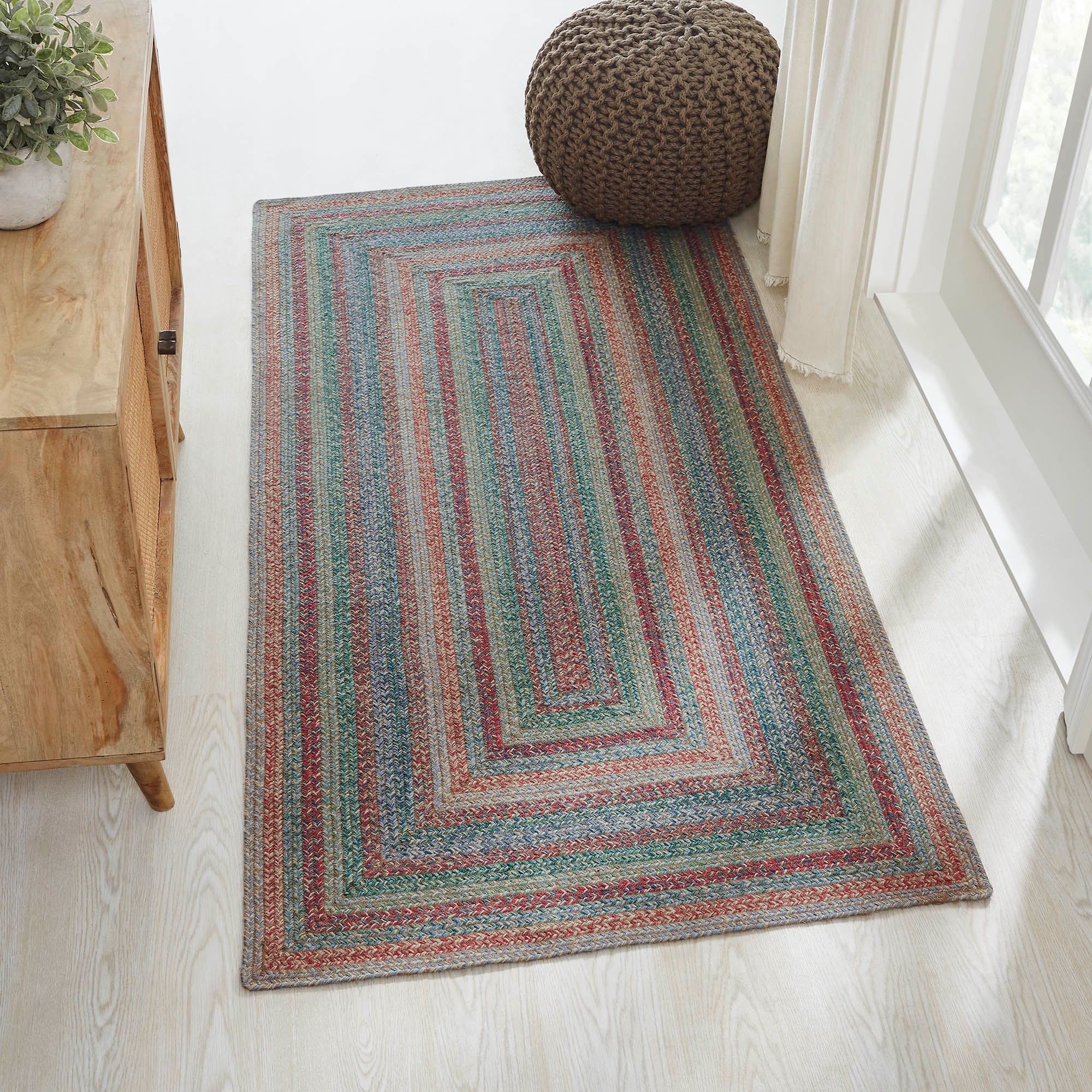 Multi Jute Rectangular Rug with Pad 36