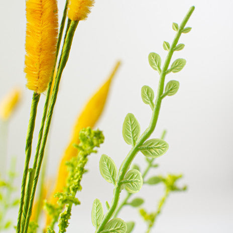 Orange Bunny Tail & Leaves 24" Faux Bush