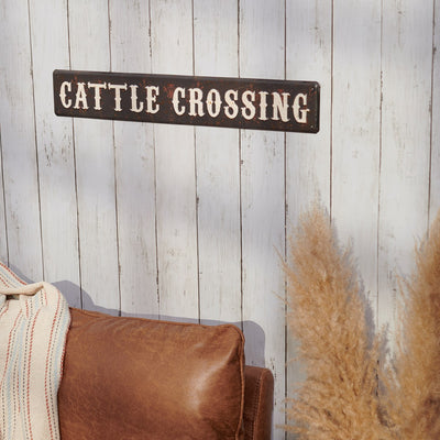 Cattle Crossing 22" Metal Wall Sign