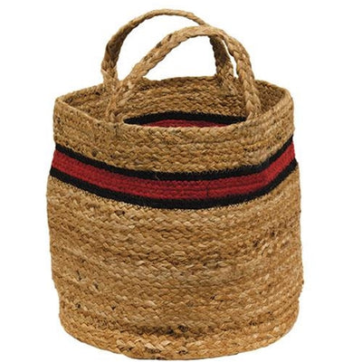 Set of 3 Bold Striped Jute Basket Containers