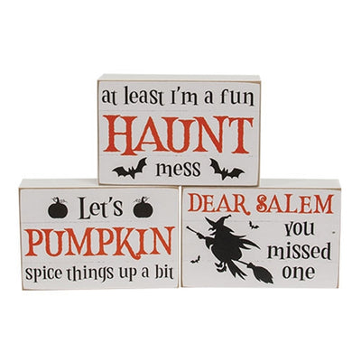 Set of 3 Dear Salem Witch Box Signs