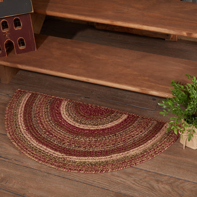 Cider Mill Jute Rug Half Circle w/ Pad 16.5'' x 33''