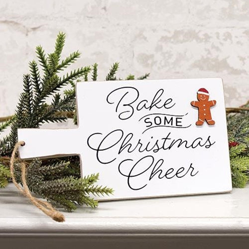 Bake Some Christmas Cheer Gingerbread Small Cutting Board Sign Ornament