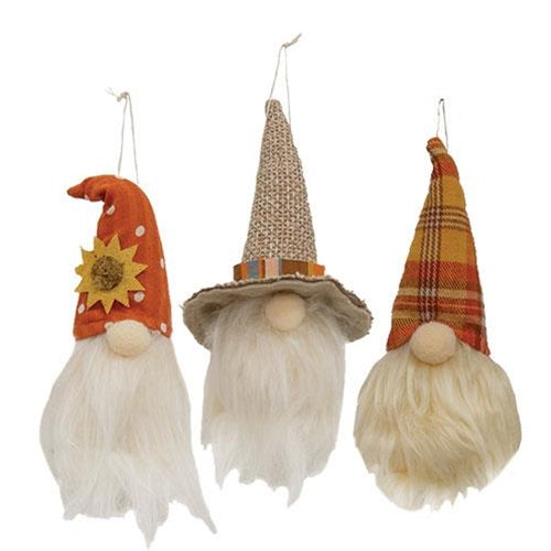 Set of 3 Harvest Gnome Ornaments