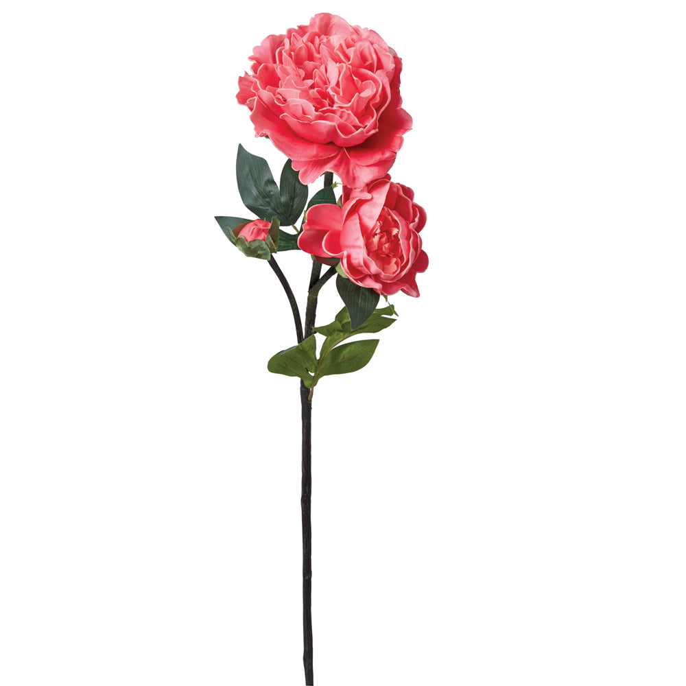 Pink Peony 34" Faux Floral Stem