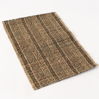 Natural And Black Woven Seagrass Placemat