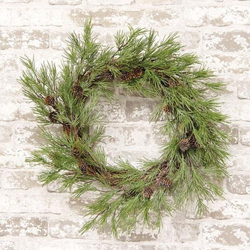 Glittered Woodland Pine 21" Faux Evergreen Wreath