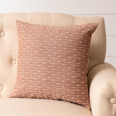 Brown With Kantha Stitch 18" Accent Pillow