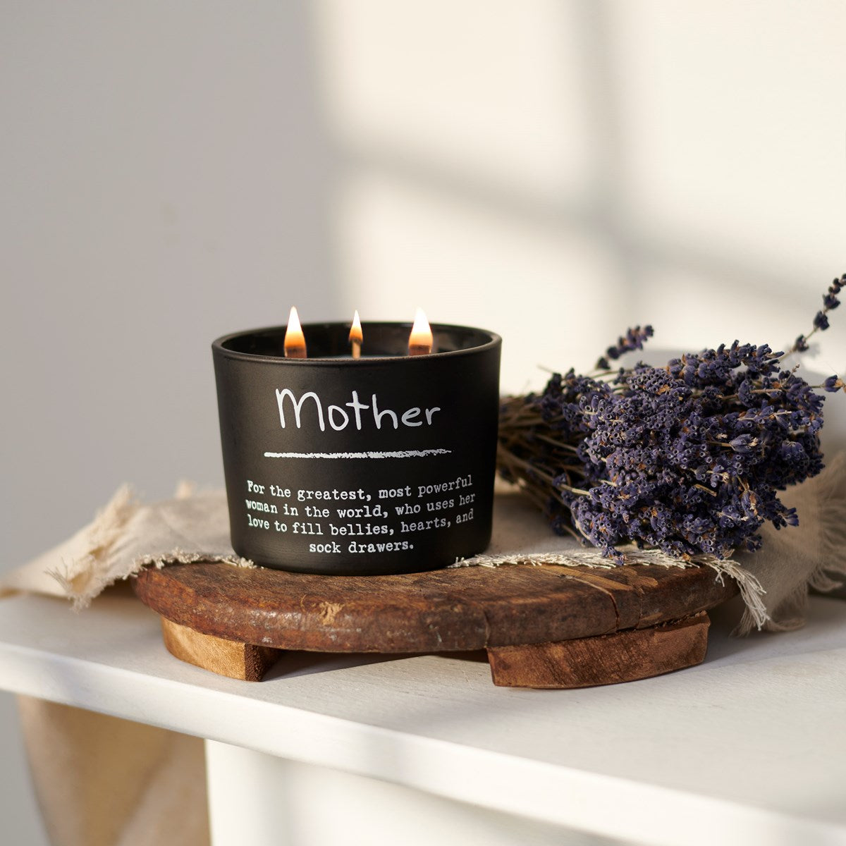 Mother Wood Wick Jar Candle Lavender Scent 14 oz