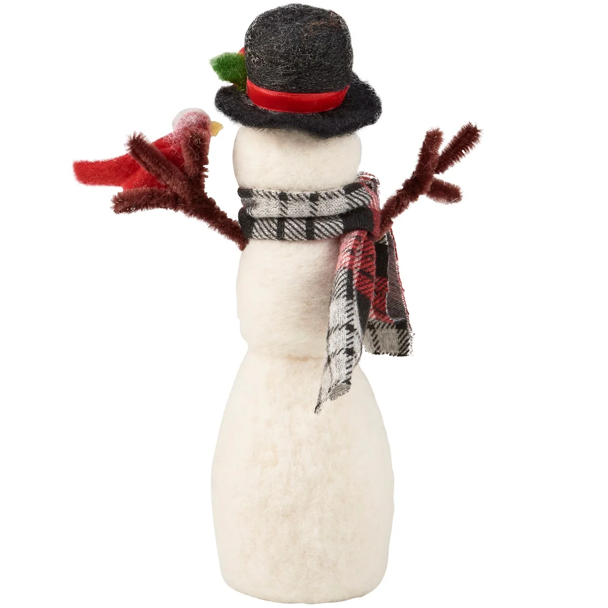 Snowman & Cardinal 7.75" Felt Figure