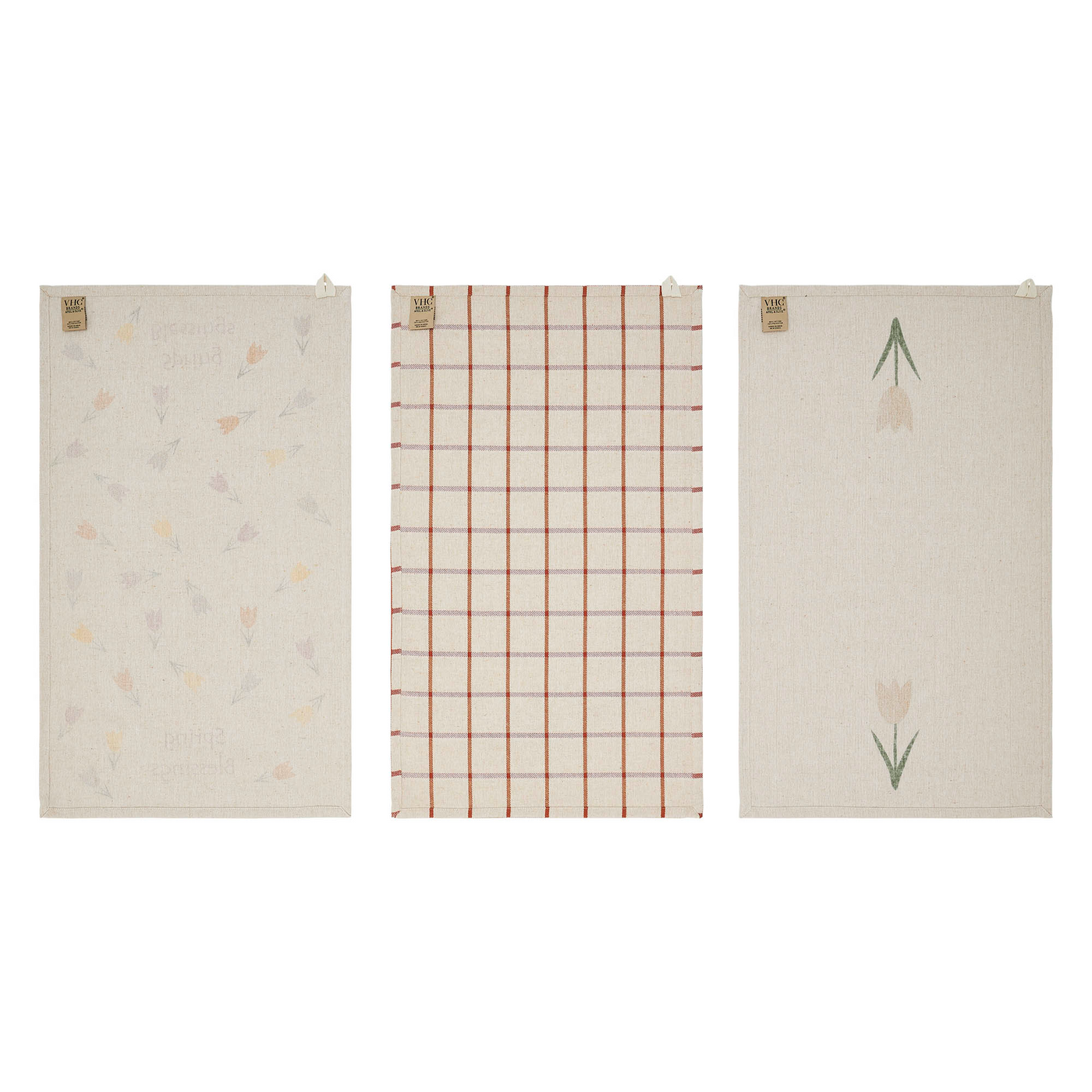 Spring In Bloom Spring Blessings & Tulips Tea Towel Set of 3