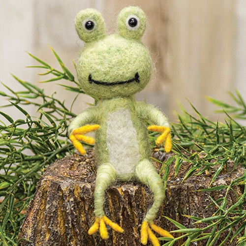 Happy Frog Felt Critter Ornament