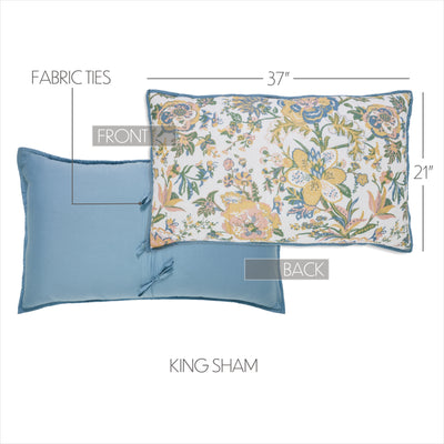 Wilder Floral Design King Sham 21" x 37" Set of 2