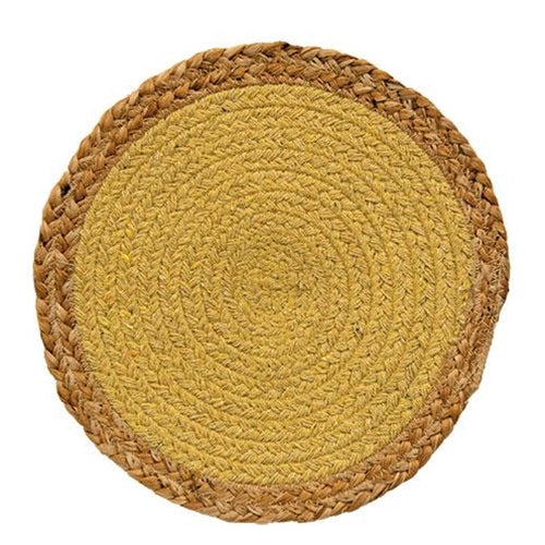 Yellow Jute & Cotton 10.5" Candle Mat