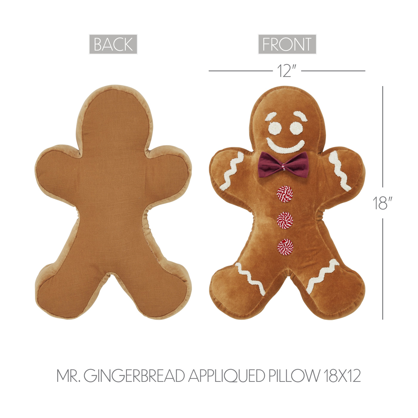 Mr Gingerbread Appliqued Pillow