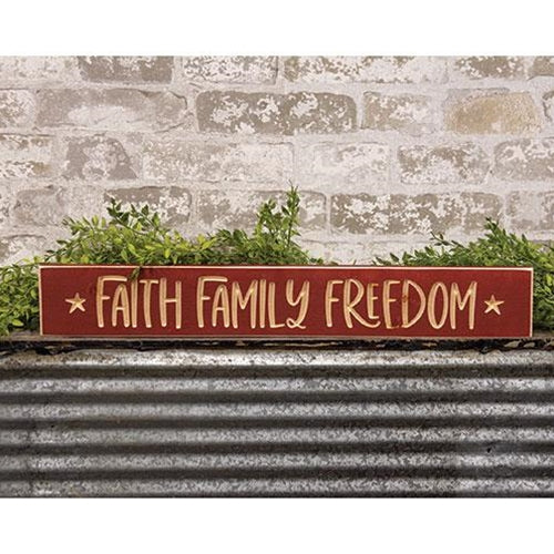 Faith Family Freedom 24" Engraved Sign