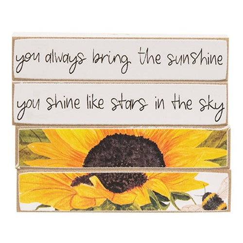 💙 Set of 4 Like Stars in the Sky Sunflower Mini Stick Signs