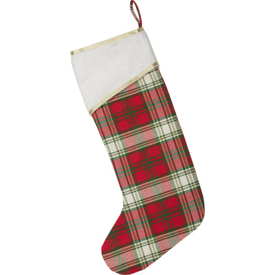 HO HO Holiday Tartan Christmas Stocking 20" Long