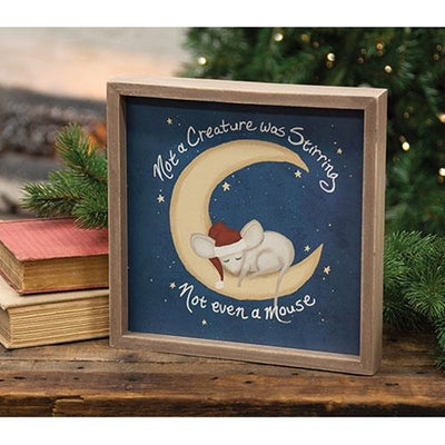 HAPPY BIRTHDAY🎂 💙 Not A Creature Was Stirring Not Even a Mouse 10" Framed Sign