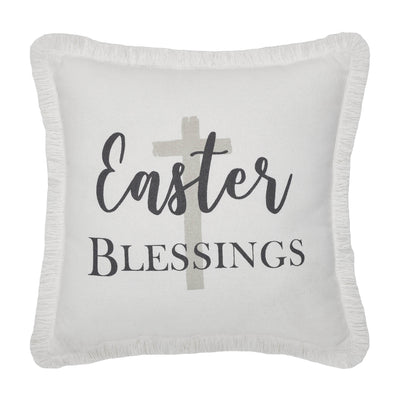 Risen Easter Blessings Cross 12" Accent Pillow