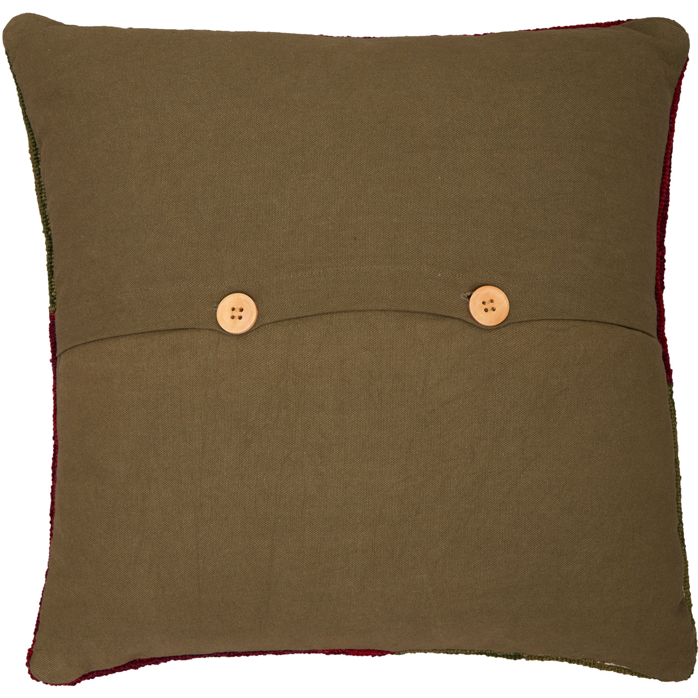 Tea Cabin Log Cabin 18" Hooked Pillow