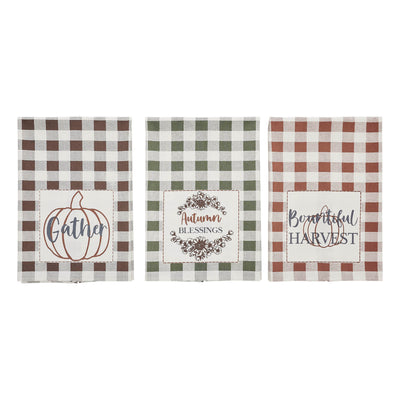 Set of 3 Bountifall Harvest Theme Tea Towels Set of 3 19x28