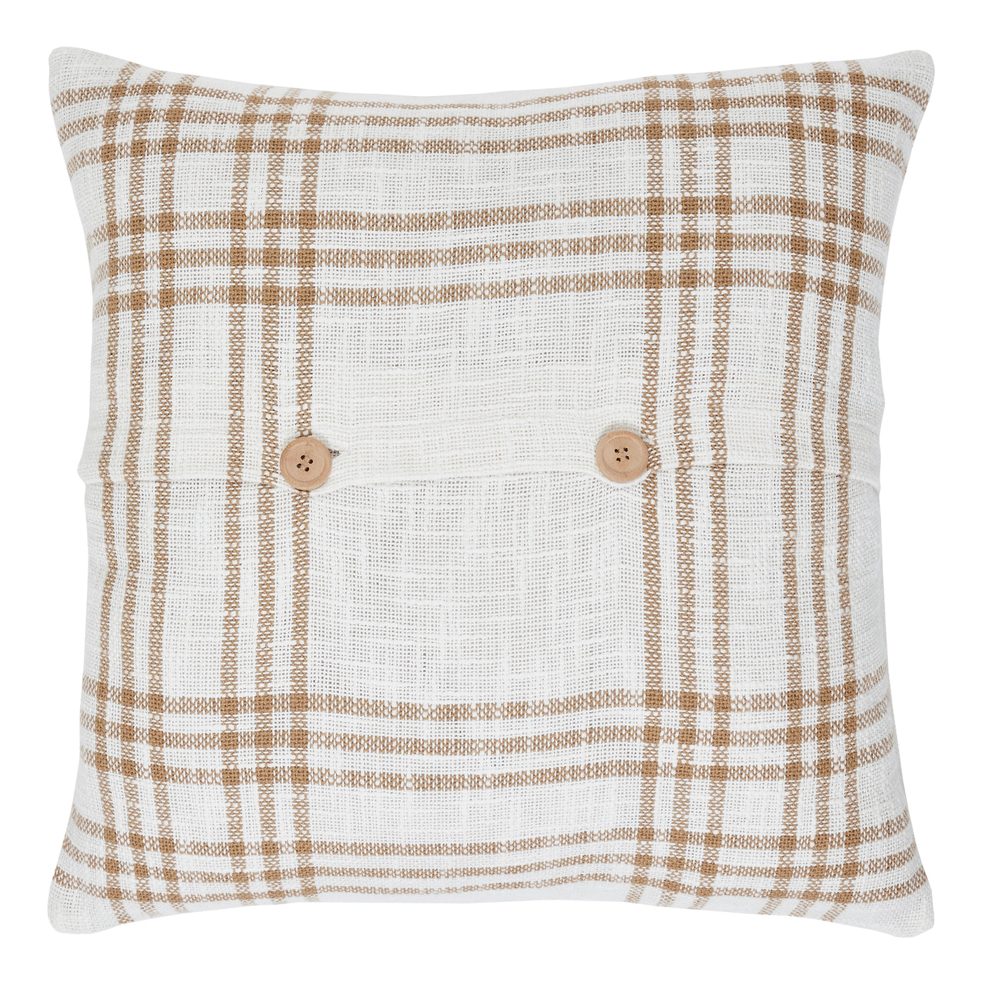 Wheat Plaid Give Thanks Pillow 18'' x 18''