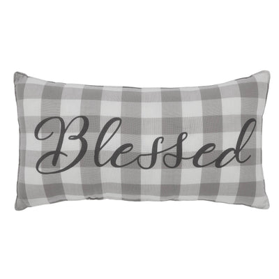 Blessed Grey and White Buffalo Small Accent Pillow