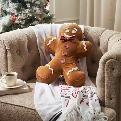 Mr Gingerbread Appliqued Pillow