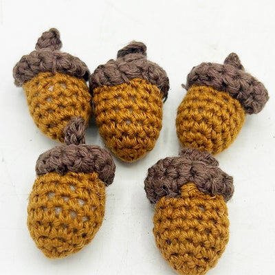 💙 Set of 5 Mini Crochet Acorns 1"