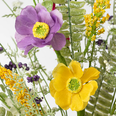 💙 Mixed Spring Wildflowers 26" Faux Floral Spray